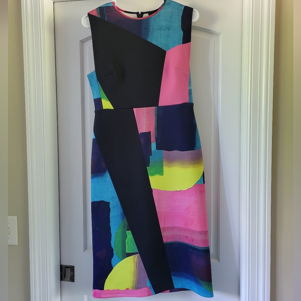 Wayne Cooper color block midi dress size 6 (10AU) as new